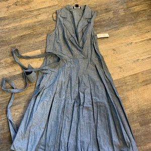 Light denim wrap dress